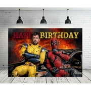Deadpool Backdrop for Happy Birthday Party Decorations Wolverine Background for Birthday Party Cake Table Decorations Supplies Wolverine Theme Banner 5x3ft